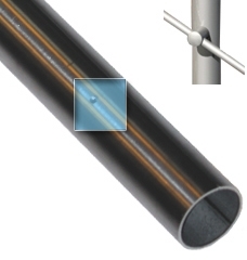 48,3 Ø Baluster RØR Lgd. 900 mm m. 6 medløber gevindhuller