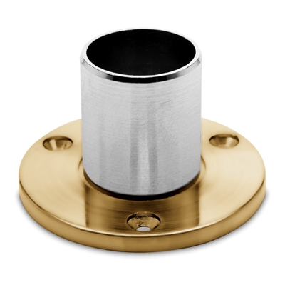 Væg og gulv flange, Ø 25,4 mm (1 tomme) Mat messing look model : 504