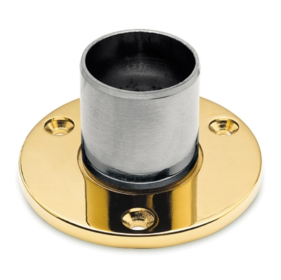 Væg og gulv flange, Ø 25,4 mm (1 tomme) Messing look model : 504