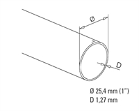 Rør Ø 25,4 mm (1 tommer), L 2500 mm Antracit