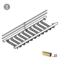 Grundlæggende støtte 1200 mm til glasholder model 430, Ø 38,1 mm (1,5 tommer)         