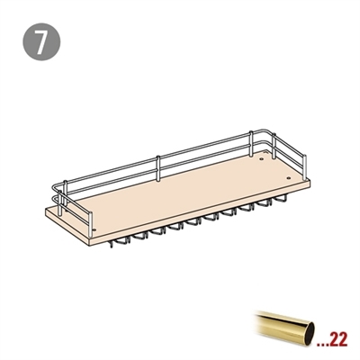 Grundlæggende støtte 1250 mm til glasholder model 432, Ø 25,4 mm (1 tomme)       