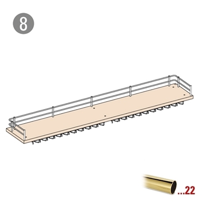 Grundlæggende støtte 2350 mm til glasholder model 432, Ø 25,4 mm (1 tomme)      