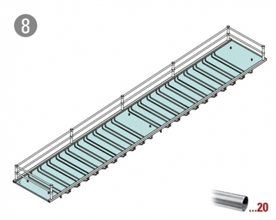 Grundlæggende støtte 2350 mm til glasholder model 410, Ø 25,4 mm (1 tomme)   