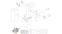 Bolt-on 4D justerbart hængsel 16 mm i aluminium