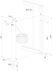 Locinox - Elektrisk dropbolt (9005) stregtegning