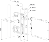 Locinox låsekasse - Dobbelt cylinder (Zilver)