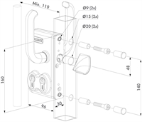 Locinox Låsekasse - Skydeport dobbelt cylinder 