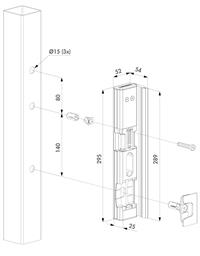 Elektrisk modpart med sikkerheds hold - Sort ( Fail close)