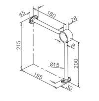 Fodhviler beslag Ø38,1 mm (1,5 tommer) Antracit model 104