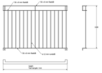 Fransk altanværn type 4 galvaniseret draw