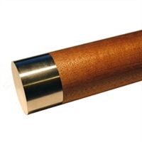 Mahogni træhåndliste Ø45mm med lige endebeslag
