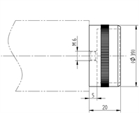 Tegning: Til at forbinde trægelænder Ø 45 mm og rustfristål rør/fittings 45 x 3 mm til Crosinox Woodline Trægelænder. Vare nr. E4275 Materiale AISI316