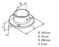 Væg og gulv flange, model 505