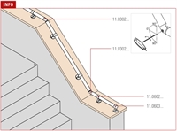 Gelænder beslag, Ø 38,1 mm (1,5 tommer) Messing design model : 603